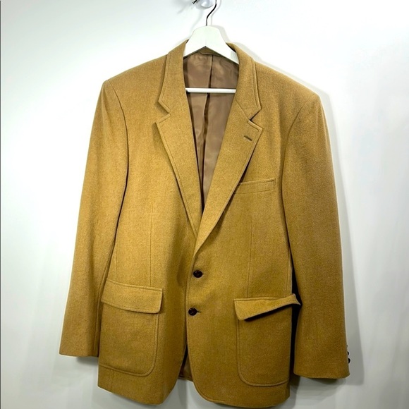 Jeremy Cobb Gentry 100% Mongolian Camel Hair Men's Tan Blazer size 46R